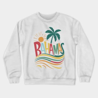 Retro Beach Bahamas Sunset Vacation Crewneck Sweatshirt